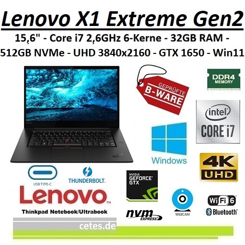 Lenovo Thinkpad X1 Extreme Gen2 - B-Ware